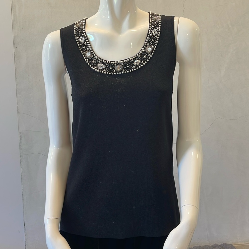 Cable & Gauge Black Bedazzled Tank Top